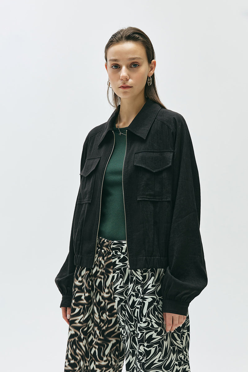 MMIC(エムエムアイシー) LINEN SHIIRTS JACKET BK