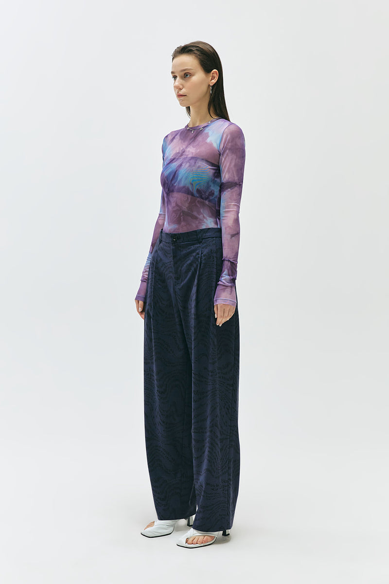 MMIC(エムエムアイシー) TIE DYED MESH L/SL T-SHIRT PU