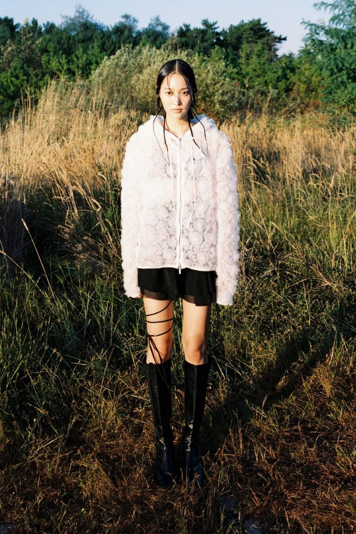 nache(ナチェ)  CHIFFON HOODIE ZIP-UP