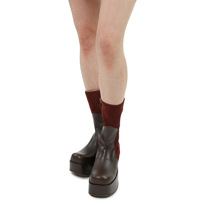 curetty (キュリティー)  C ROUND TOE SHORT BOOTS_BURGUNDY