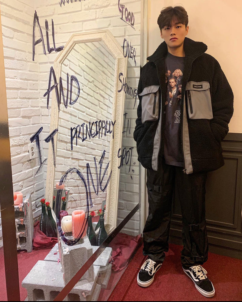 トレンディウビ(Trendywoobi) oversize fleece jacket Black