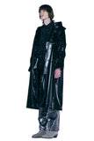 レイブレス(LABELESS) BLACK WRINKLED RAIN COAT