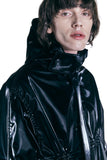 レイブレス(LABELESS) BLACK WRINKLED RAIN COAT