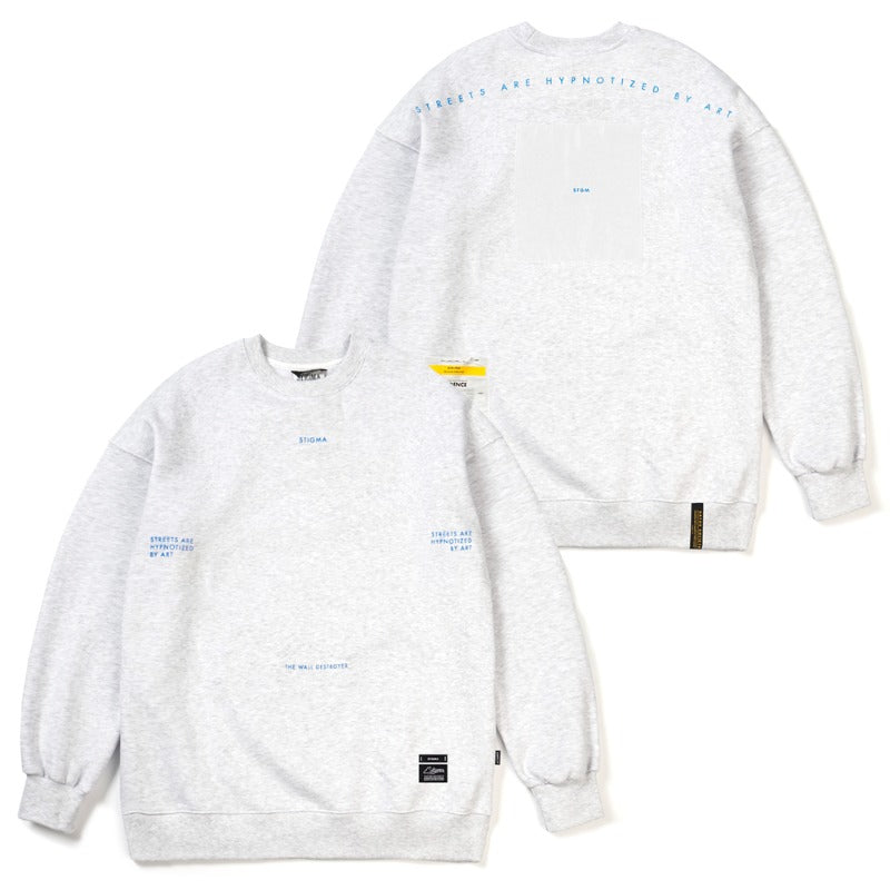 STIGMA(スティグマ)  21 TYPO OVERSIZED HEAVY SWEAT CREWNECK WHITE MELANGE