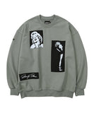 アジョバイアジョ(AJOBYAJO) MM Nylon Patched Sweatshirt [LIGHT KHAKI]