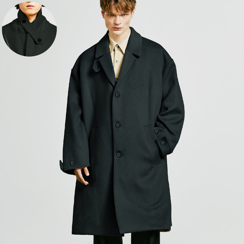 SSY(エスエスワイ)  collar up single overfit coat black