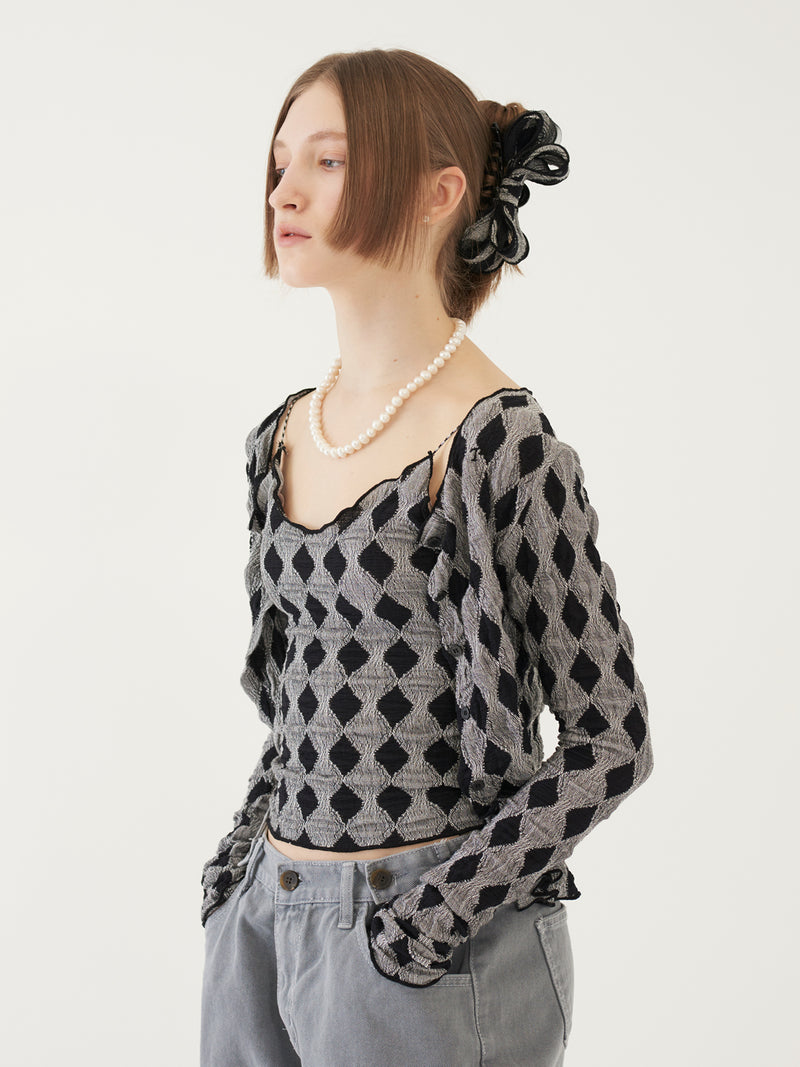 TMO BY 13MONTH（ティーエムオーバイサーティンマンス）RIBBON HAIR CLIP (GRAY)