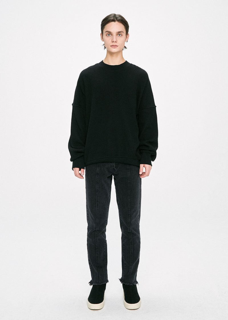 ディープリーク(DPRIQUE) STRAIGHT CROPPED JEANS - BLACK