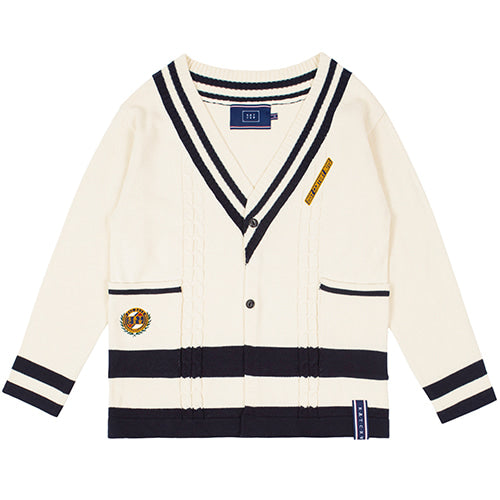 ロマンティッククラウン(ROMANTIC CROWN)V NECK POCKET KNIT CARDIGAN_OATMEAL