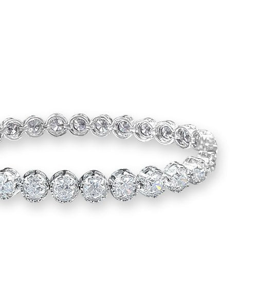 BLACKPURPLE (ブラックパープル) 	 Clover Cubic Bracelet (Silver)