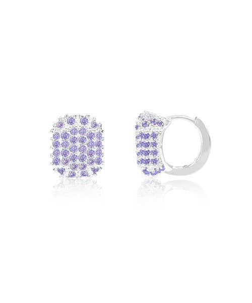 BLACKPURPLE (ブラックパープル) 	[silver925] Milky One Touch Earrings_Purple