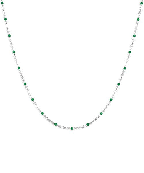 BLACKPURPLE (ブラックパープル) 	[silver925]  Tinted Ball Necklace_Green