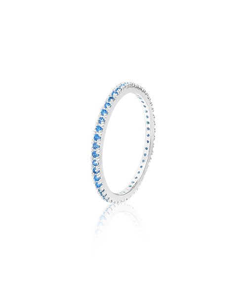 BLACKPURPLE (ブラックパープル) 	[silver925]  Melody Prong Setting Ring (1mm)_Blue