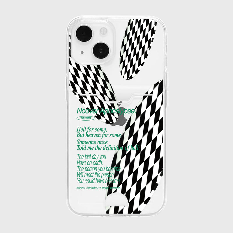 NCOVER（エンカバー）THREE CHECKER TEXT-CLEAR(CARD STORAGE- JELLY)