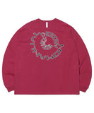 NOMANUAL(ノーマニュアル)    SPIRAL GRAPHIC LONG SLEEVE TEE - BURGUNDY