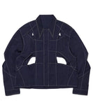 NOMANUAL(ノーマニュアル)    PANEL LAYERED JACKET - NAVY