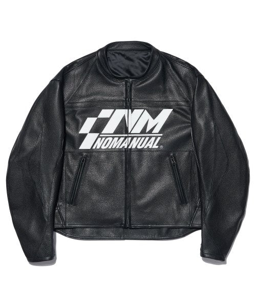 NOMANUAL(ノーマニュアル) SPEED RACING LEATHER JACKET - BLACK – UNDERSTUDY CLUB