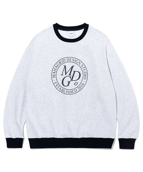 mahagrid (マハグリッド)    MGD SERIF LOGO SWEATSHIRT LIGHT GREY(MG2CFMM444A)