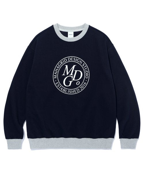 mahagrid (マハグリッド)    MGD SERIF LOGO SWEATSHIRT NAVY(MG2CFMM444A)
