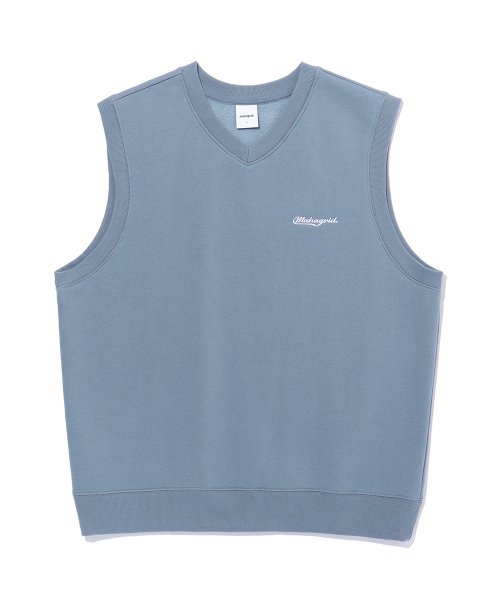 mahagrid (マハグリッド)    SCRIPT LOGO SWEAT VEST BLUE(MG2CFMM491A)