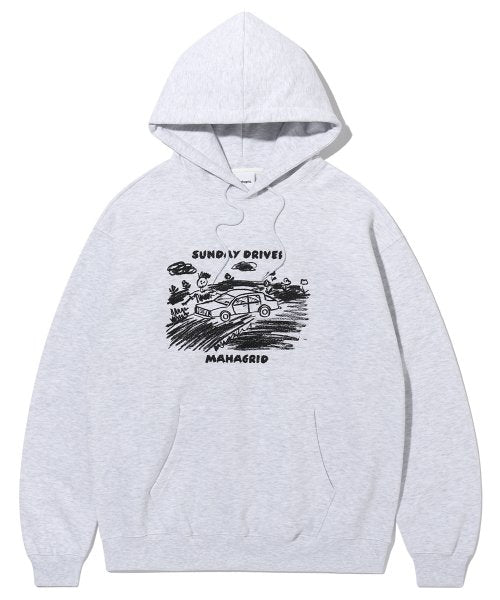 mahagrid (マハグリッド)    SUNDAY DRIVER HOODIE LIGHT GREY(MG2CFMM412A)