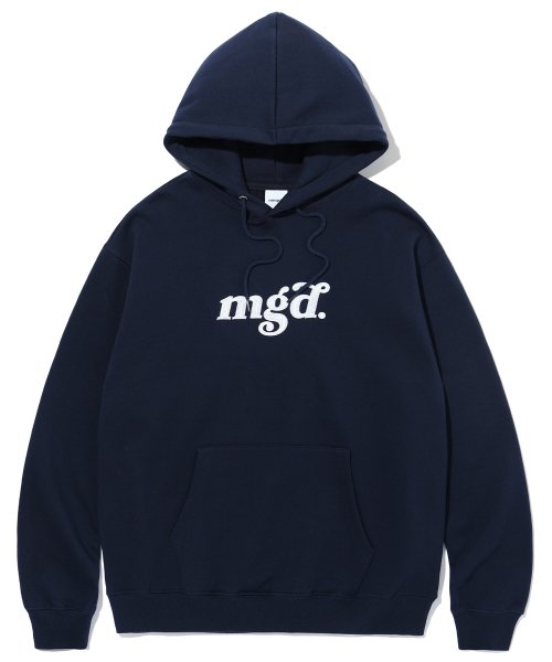 mahagrid (マハグリッド)    CHAIN STITCH MGD LOGO HOODIE NAVY(MG2CFMM423A)