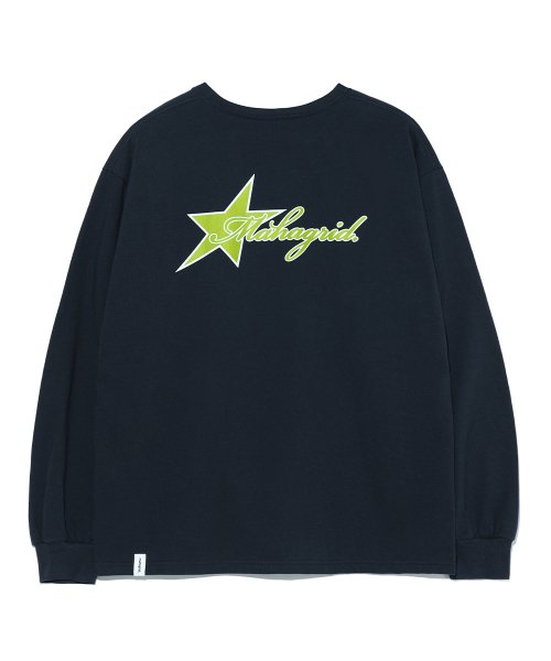 mahagrid (マハグリッド)    STAR LOGO LS TEE NAVY(MG2CFMT560A)