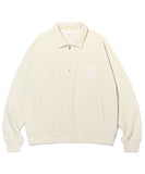 mahagrid (マハグリッド)    MGD SERIF LOGO HALF ZIP SWEATSHIRT CREAM(MG2CFMM492A)