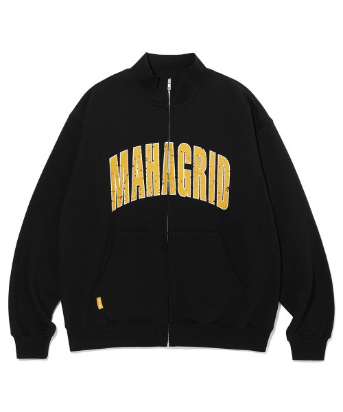 mahagrid (マハグリッド)    FULL ZIP MOCK NECK SWEATSHIRT BLACK(MG2CFMM480A)