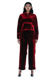 レイブレス(LABELESS) RED BUTTON VELVET TROUSERS