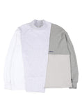 アジョバイアジョ(AJOBYAJO)   High-neck Mixed Sweatshirt [Light Grey]