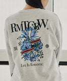 ROMANTIC CROWN(ロマンティック クラウン)   FLOWER RIBBON SWEAT SHIRT_LIGHT GREY