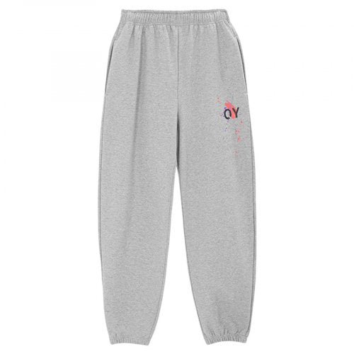 オーワイ(OY) DIRTY PAINTING LOGO JOGGER PANTS-GREY