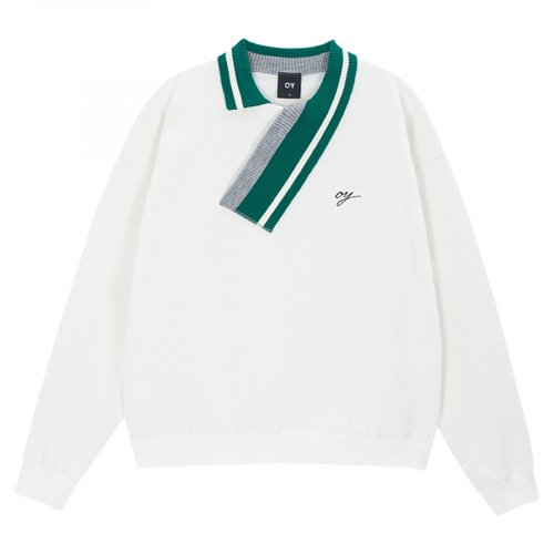 オーワイ(OY) UNBALANCE COLLAR LOGO MTM-WHITE