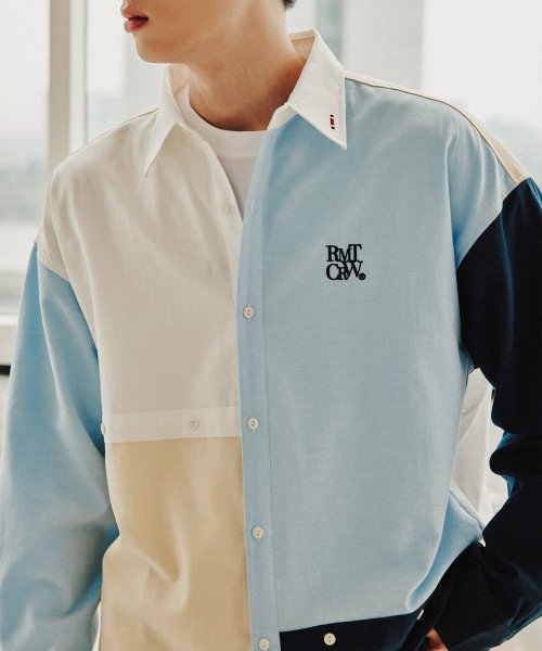 ROMANTIC CROWN(ロマンティック クラウン)   COLOR MIXED COTTON SHIRT_WHITE