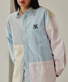 ROMANTIC CROWN(ロマンティック クラウン)   COLOR MIXED COTTON SHIRT_NAVY