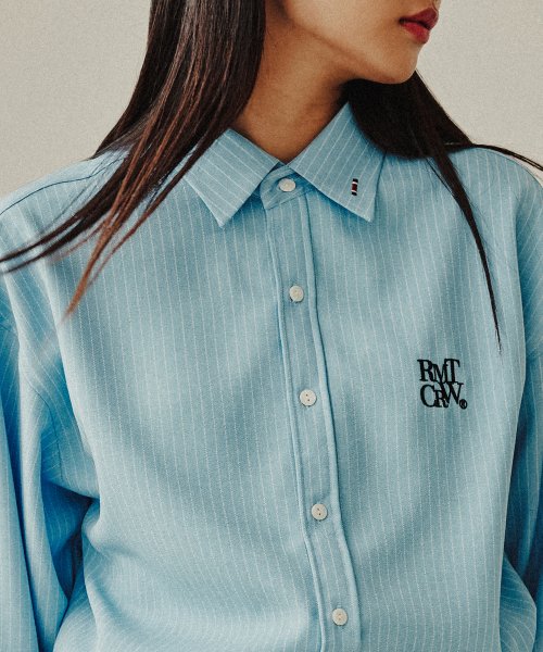 ROMANTIC CROWN(ロマンティック クラウン)   RECENT LOGO SIGNATURE SHIRT_SKY BLUE