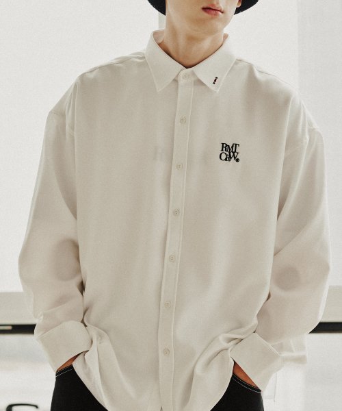 ROMANTIC CROWN(ロマンティック クラウン)   RECENT LOGO SIGNATURE SHIRT_WHITE