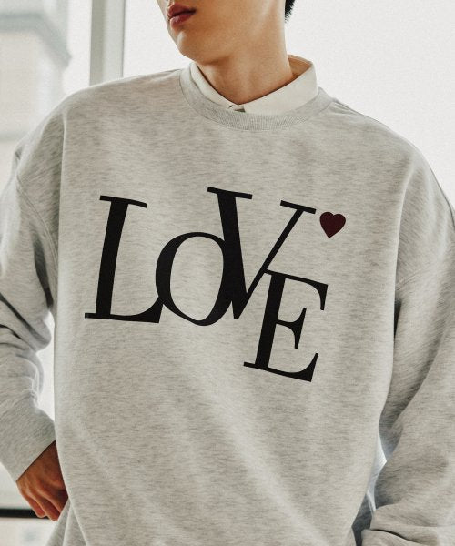 ROMANTIC CROWN(ロマンティック クラウン)   LOVE SWEAT SHIRT_LIGHT GREY