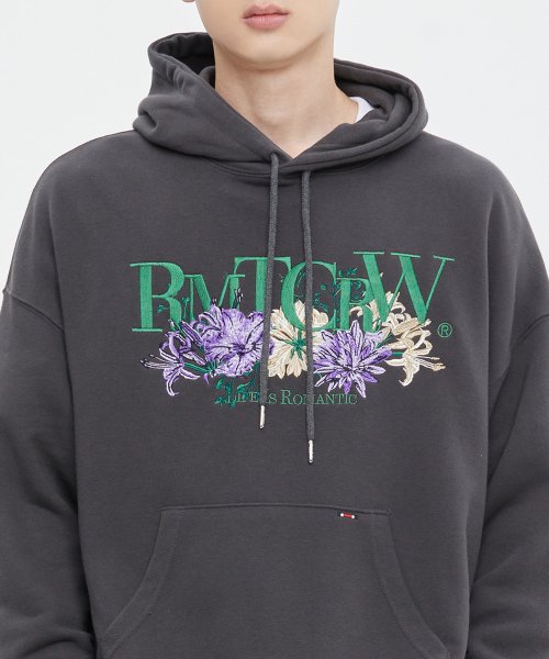ROMANTIC CROWN(ロマンティック クラウン)   RECENT LOGO FLOWER HOODIE_CHARCOAL