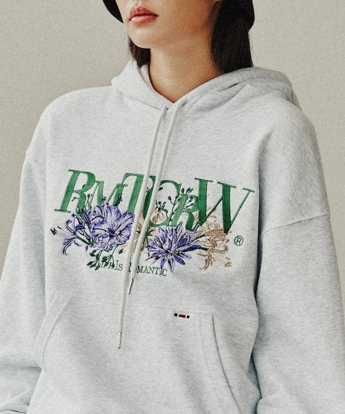 ROMANTIC CROWN(ロマンティック クラウン)   RECENT LOGO FLOWER HOODIE_LIGHT GREY