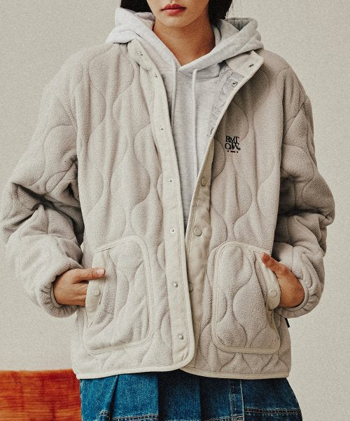 ROMANTIC CROWN(ロマンティック クラウン)   FLIGHT QUILTING JACKET_LIGHT GREY