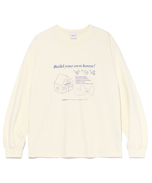 mahagrid (マハグリッド)     PAPER HOUSE LS TEE BEIGE(MG2CFMT558A)