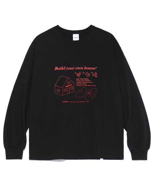 【mahagrid】22FW★ PAPER HOUSE LS TEE mahagrid (マハグリッド) PAPER HOUSE LS TEE BLACK(MG2CFMT558A