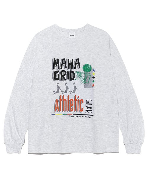 mahagrid (マハグリッド)     BASKETBALL ATHLETIC LS TEE LIGHT GREY(MG2CFMT561A)