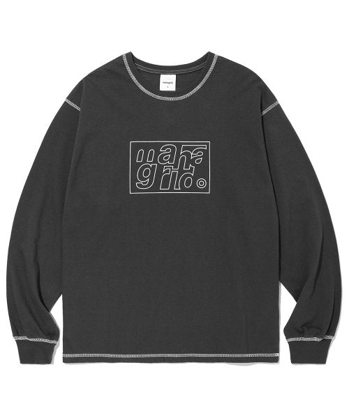 mahagrid (マハグリッド)     CONTRAST STITCH LS TEE CHARCOAL(MG2CFMT566A)