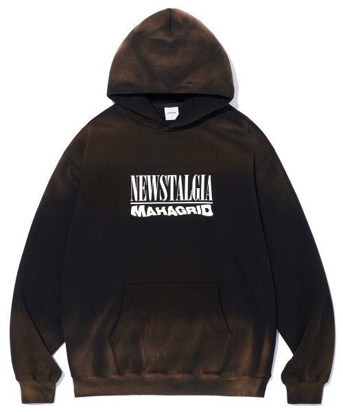 mahagrid (マハグリッド)     NEWSTALGIA SUNFADED HOODIE BLACK(MG2CFMM413A)