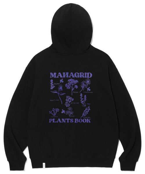 mahagrid (マハグリッド)     PLANTS BOOK HOODIE BLACK(MG2CFMM415A)