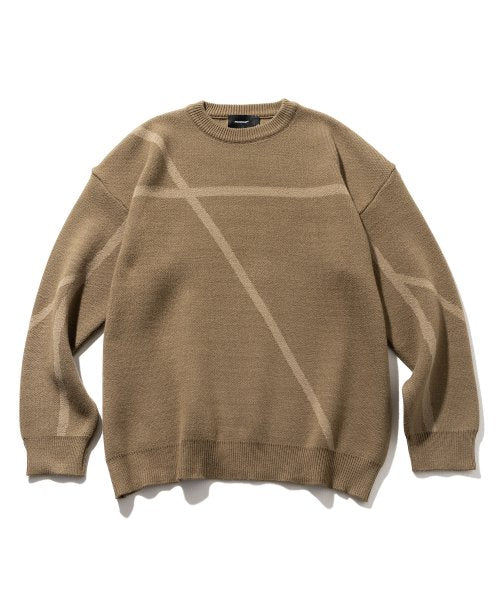 マスノウン(MASSNOUN)     CROSS INCISON LINE KNIT MFTNT001-BG