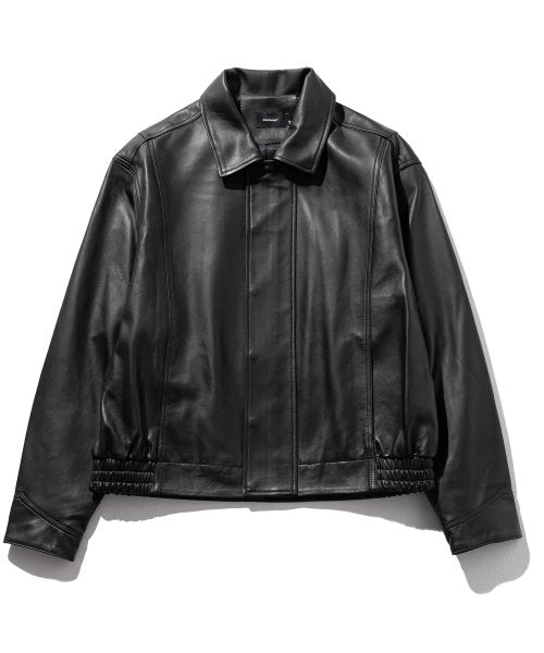 マスノウン(MASSNOUN)     LAMSKIN OVERFIT BOMBER JACKET MFTLJ001-BK